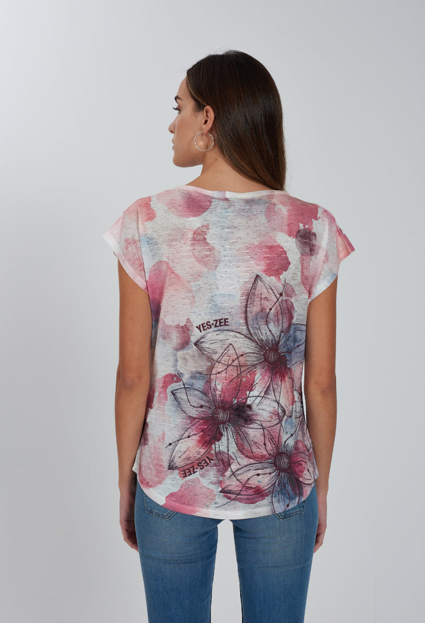 T-shirt donna stampa sublimatica YES ZEE