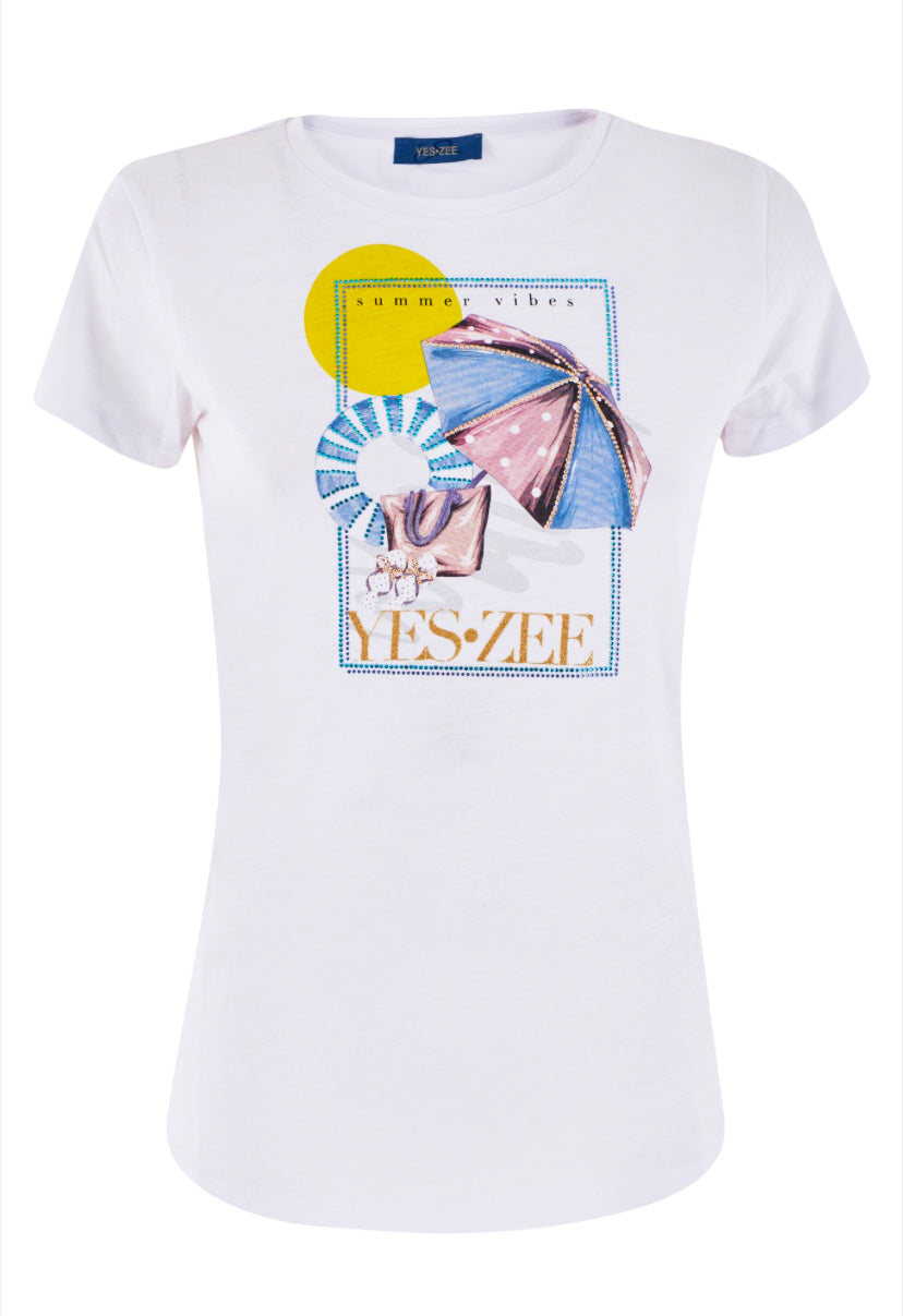 T-shirt donna ombrellone YES ZEE