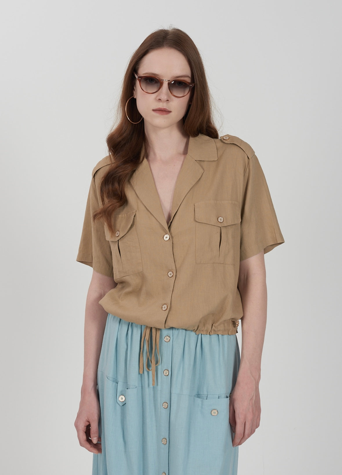 Camicia donna con coulisse in vita YES ZEE