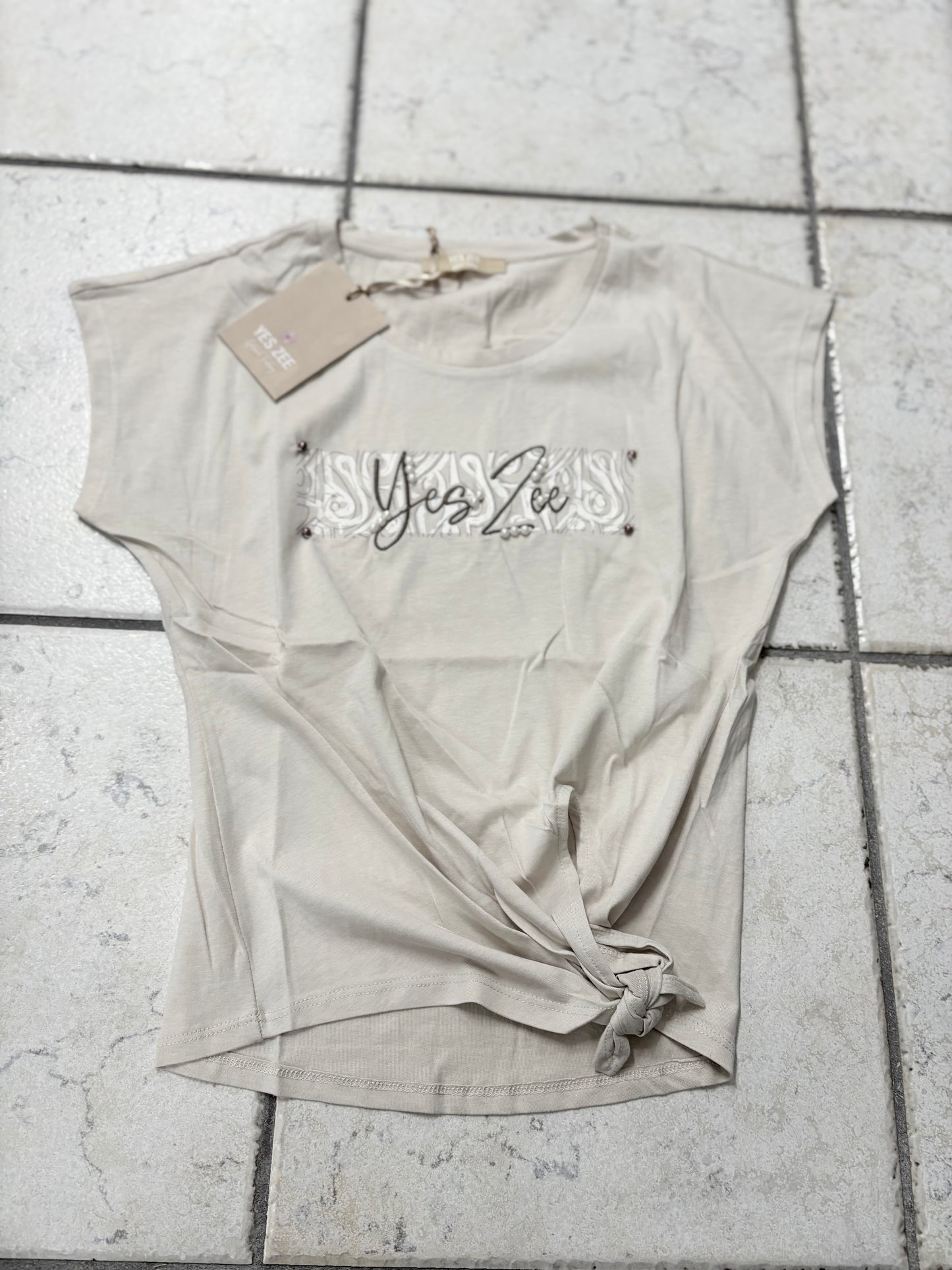 T-shirt donna nodo davanti YES ZEE