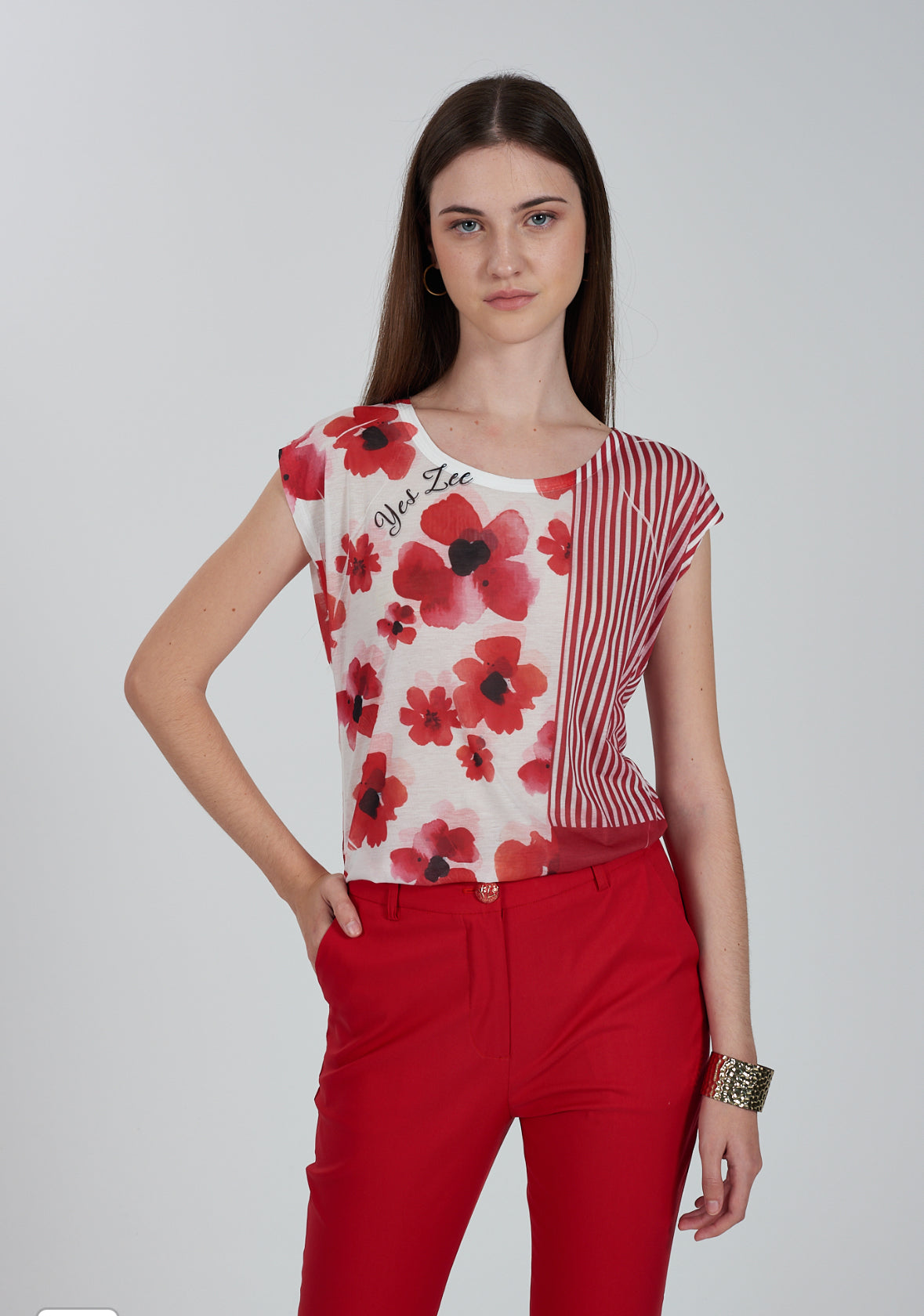 T-shirt donna smanicata stampa sublimatica