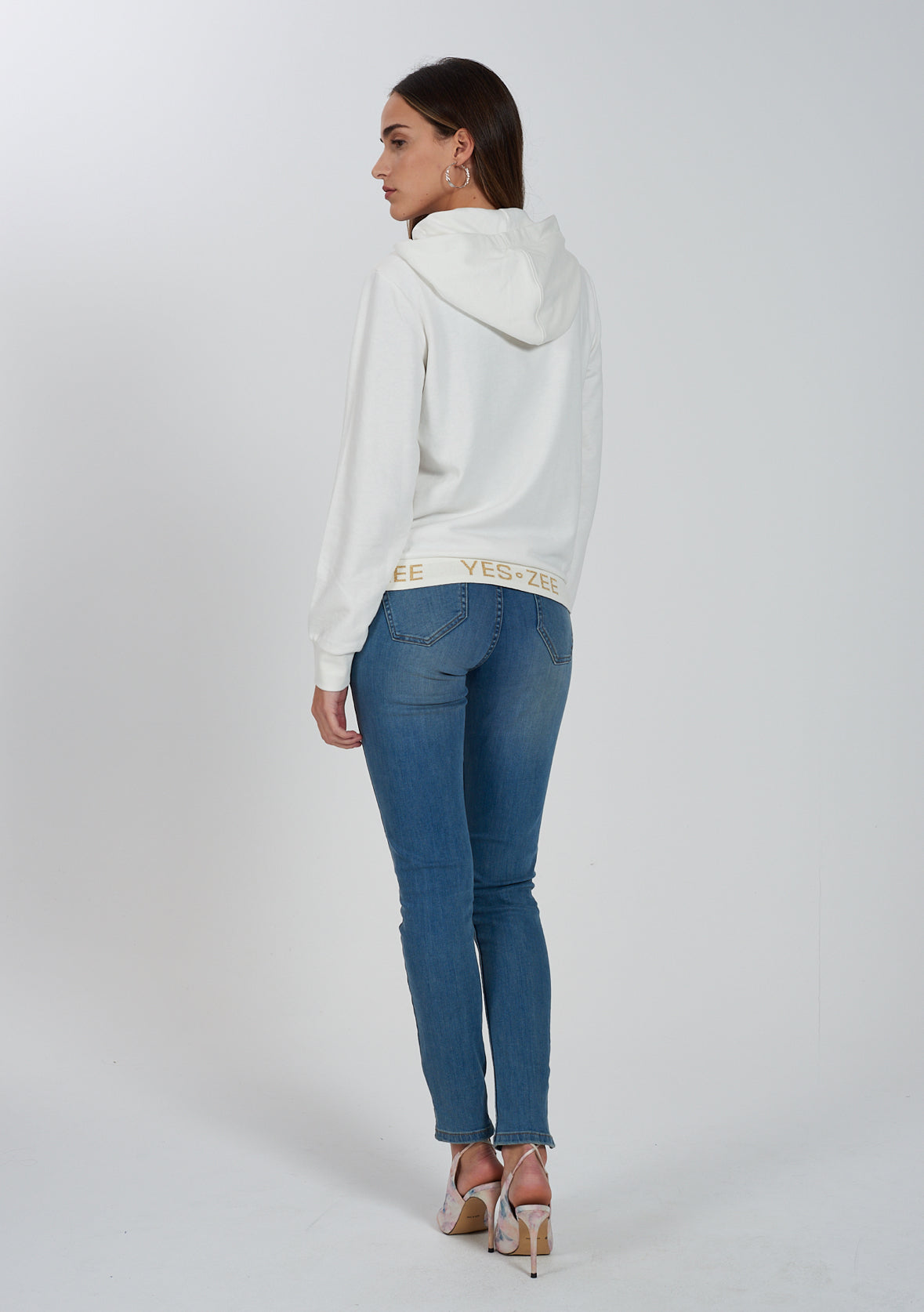 Felpa donna zip intera e cappuccio YES ZEE