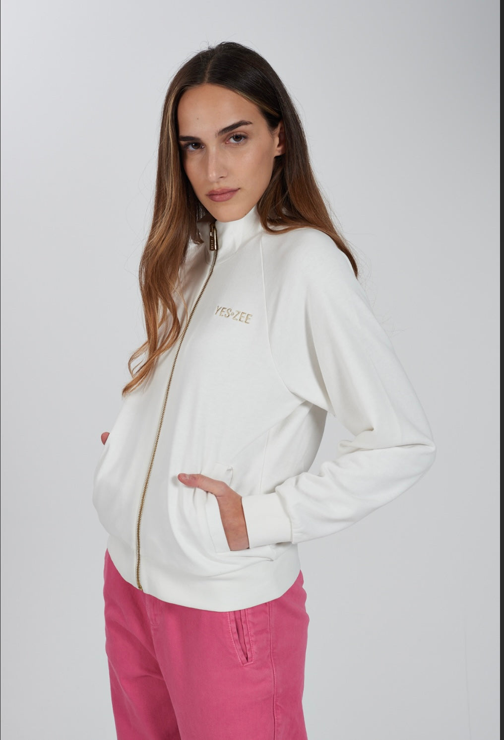 Felpa donna zip intera YES ZEE