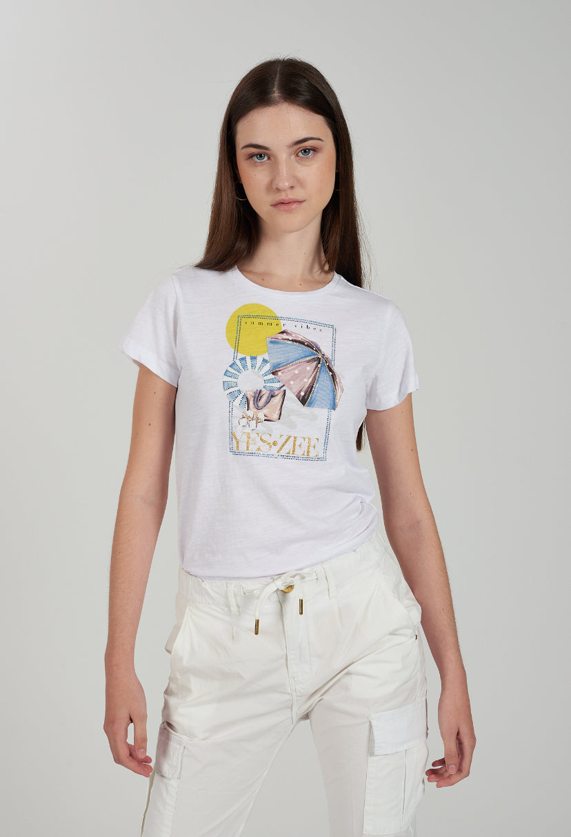 T-shirt donna ombrellone YES ZEE