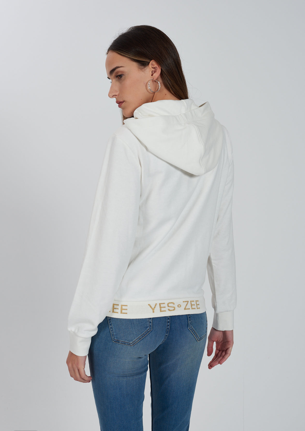 Felpa donna zip intera e cappuccio YES ZEE