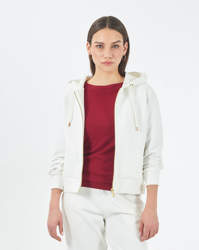 Felpa donna zip intera punto Milan YES ZEE