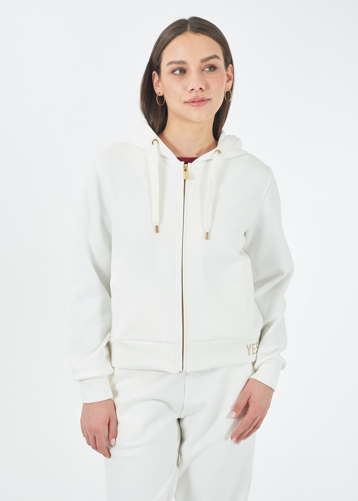 Felpa donna zip intera punto Milan YES ZEE