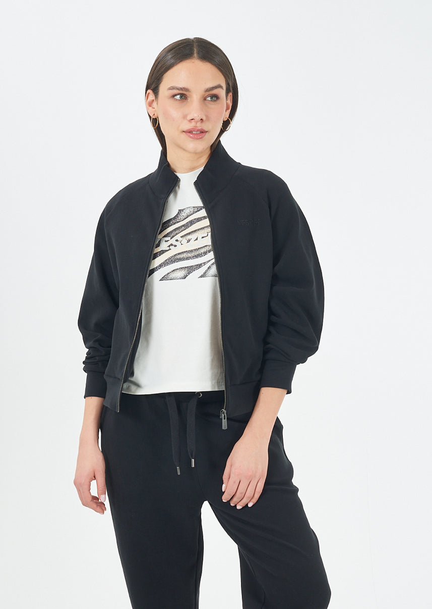 Felpa donna zip intera in punto Milano YES ZEE