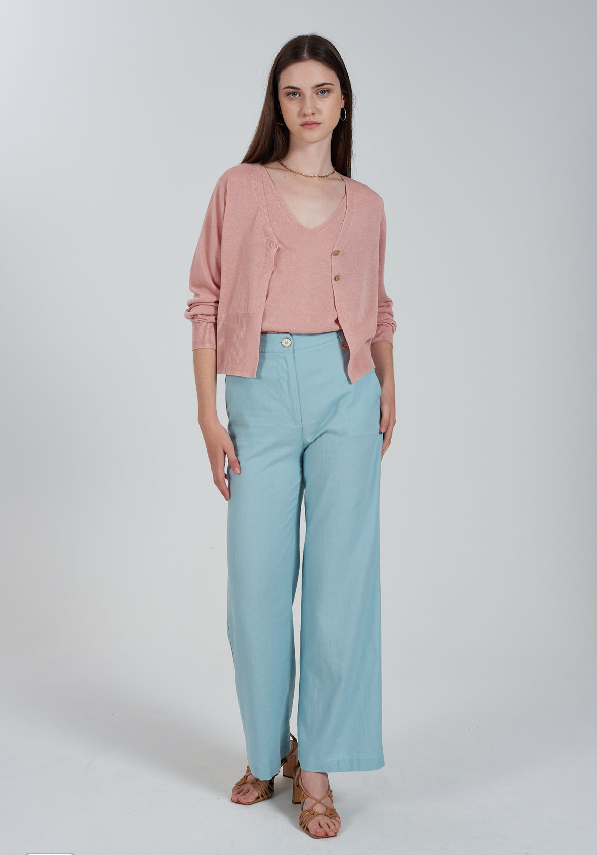 Maglia donna smanicata misto lino YES ZEE