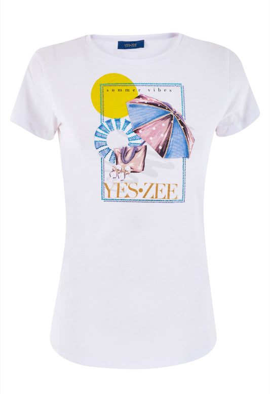 T-shirt donna ombrellone YES ZEE