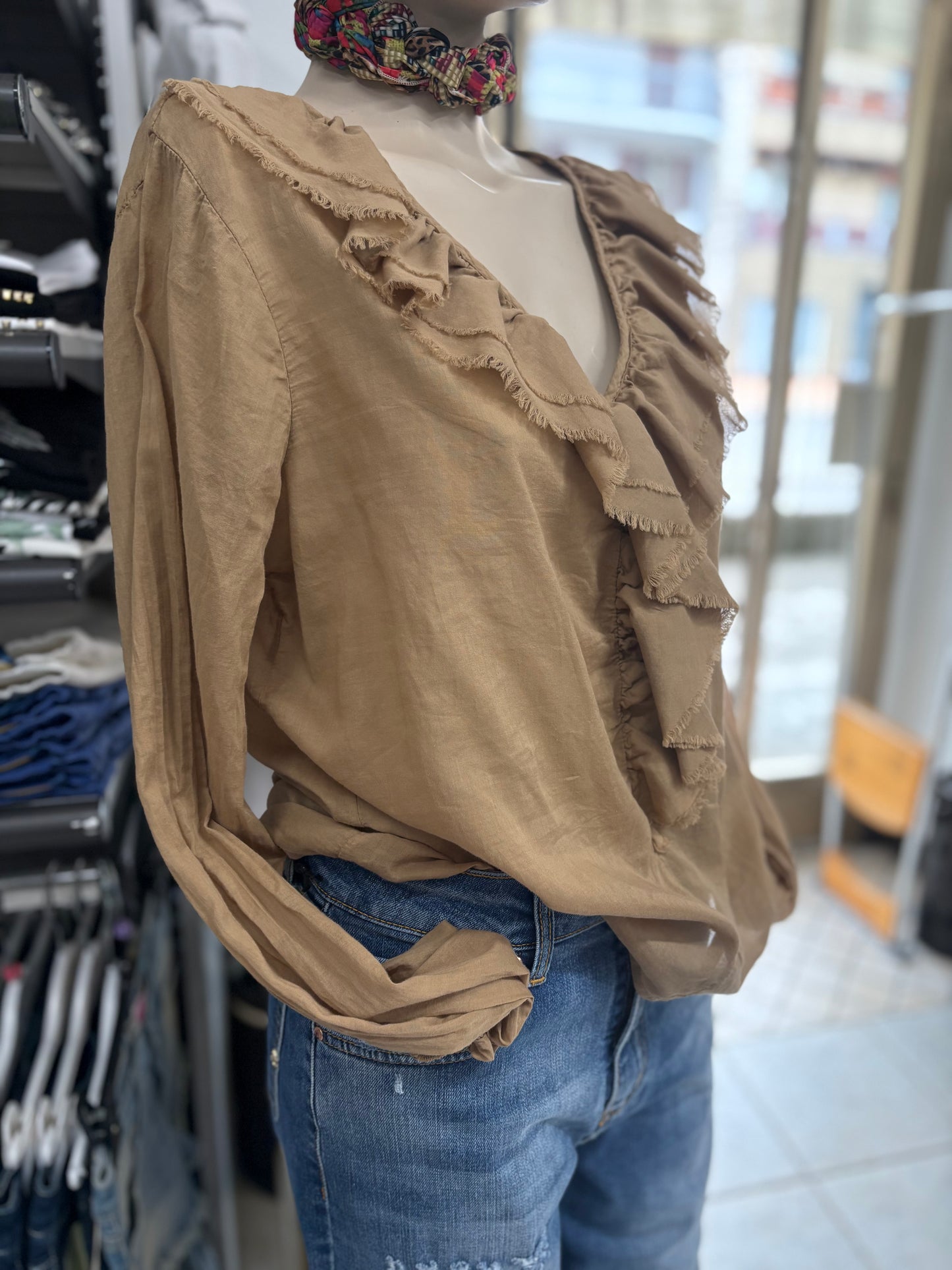 Blusa donna scollo a V NANEBI