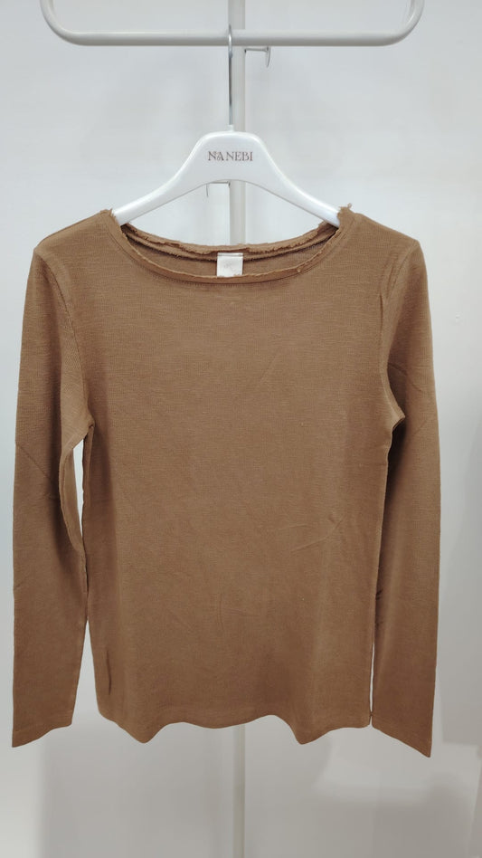 Maglia donna manica lunga barchetta NANEBI