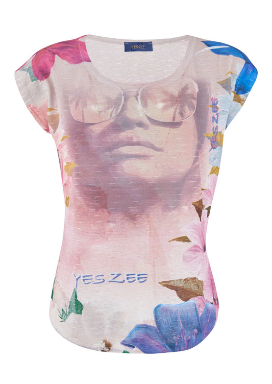 T-shirt donna stampa sublimatica YES ZEE